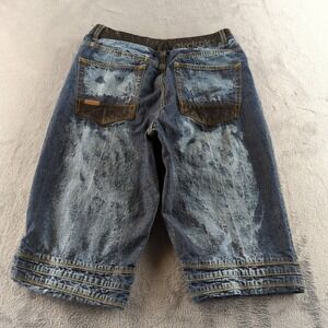 Vintage Akademiks Shorts Mens 34 Blue Faded Baggy Relaxed Hip Hop Y2K Skater